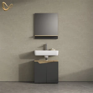 Badmöbel-Set Timavo Anthrazit 2 Teile livinity®