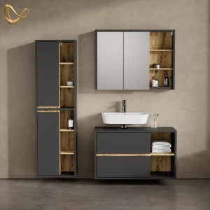 Badmöbel-Set Vomano Anthrazit 3 Teile livinity®