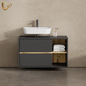 Waschbeckenunterschrank Vomano Anthrazit 100 x 60 cm livinity®