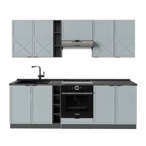 Cuisine Fame-Line Bleu clair-gris/Anthracite 235cm sans PT Vicco
