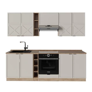 Køkkenrække Fame-Line Grå/beige/gylden eg 235 cm uden bordplade Vicco