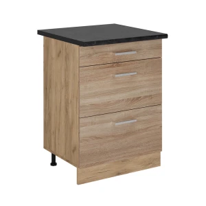Szafka dolna do kuchni R-Line Sonoma 60 cm z szufladami, BP Antracyt Vicco