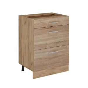 Küchenunterschrank R-Line Sonoma 60 cm mit Schubladen, ohne Arbeitsplatte Vicco