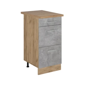 Szafka dolna do kuchni R-Line Beton 40 cm z szufladami, BP Dąb Vicco