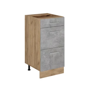 Szafka dolna do kuchni R-Line Beton 40 cm z szufladami, bez blatu roboczego Vicco