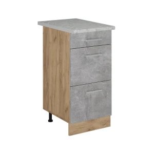 Keittiön alakaappi R-Line betoni 40 cm laatikoilla, AP marmori Vicco