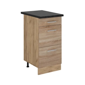 Küchenunterschrank R-Line Sonoma 40 cm mit Schubladen, AP Anthrazit Vicco