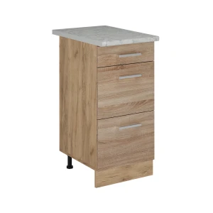 Küchenunterschrank R-Line Sonoma 40 cm mit Schubladen, AP Marmor Vicco