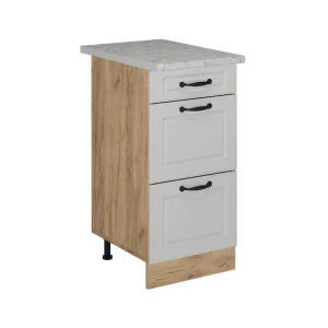 Køkkenskab R-Line Hvid landhus 40 cm med skuffer, AP-marmor Vicco