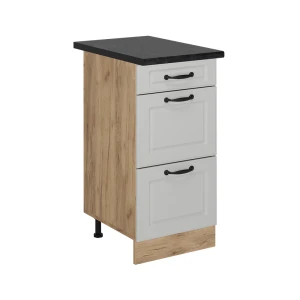 Szafka dolna do kuchni R-Line Biały domek wiejski 40 cm z szufladami, BP Antracyt Vicco