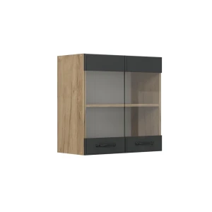 Køkkenskab med glas R-Line Antracit landhus 60 cm Vicco