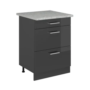 Køkkenskab R-Line Antracit højglans 60 cm BP Marmor Vicco