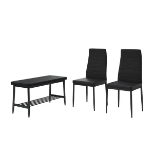 Bænk og stol Grand Sort 85 x 46.5 cm 3-delt sæt Vicco