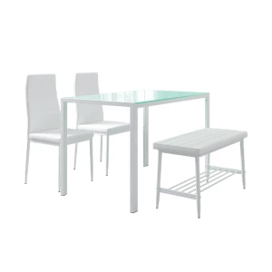 Spisebordssæt Grand Hvid 120 x 70 cm 4 dele Vicco