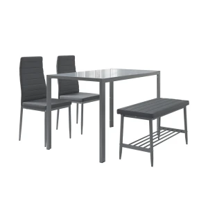 Spisebordssæt Grand Grå 120 x 70 cm 4-delt sæt Vicco