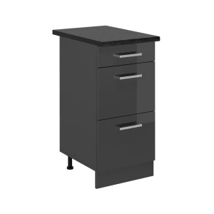Szafka dolna do kuchni R-Line Antracyt wysoki połysk 40 cm z szufladami, BP Antracyt Vicco
