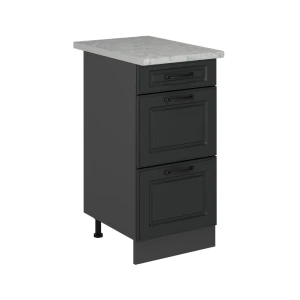 Køkkenskab R-Line Antracit landhus 40 cm med skuffer, AP-marmor Vicco