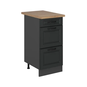 Szafka dolna do kuchni R-Line Antracytowy domek wiejski 40 cm z szufladami, BP Dąb Vicco