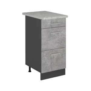 Szafka dolna do kuchni R-Line Beton 40 cm z szufladami, marmur AP Vicco