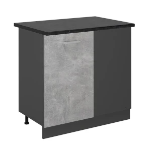 Eckunterschrank R-Line Beton 86 cm , AP Anthrazit Vicco