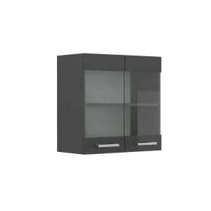 Køkkenskab med glas R-Line Antracit højglans 60 cm Vicco