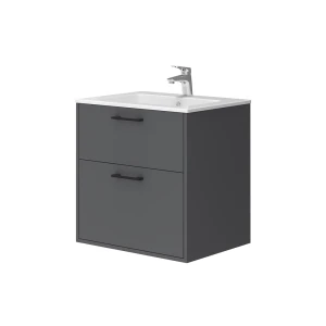 Badeværelsesmøbelsæt Lanco Antracit 61 x 61.5 cm med håndvask Vicco