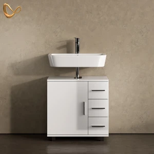 Waschbeckenunterschrank Eisak Weiß Hochglanz 60 x 60.8 cm livinity®