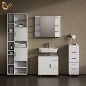 Badmöbel-Set Eisak Weiß 4 Teile livinity®