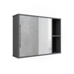 Szafka łazienkowa z lustrem Leano Antracyt/dąb górski 80 x 60 cm Vicco