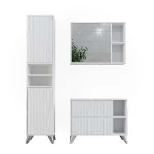 Zestaw mebli łazienkowych Leano Biały 80 cm, zestaw 3 Vicco