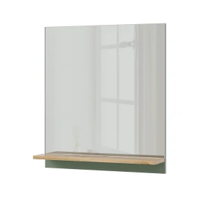Lustro łazienkowe Marelle Zielony/rzemieślniczy 60 x 67 cm z półką Vicco