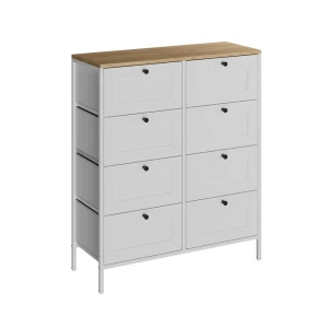 Kommode Belaro Hvid 80 x 95 cm med 8 skuffer Vicco