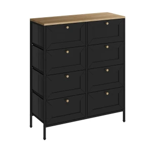 Kommode Belaro Sort 80 x 95 cm med 8 skuffer Vicco