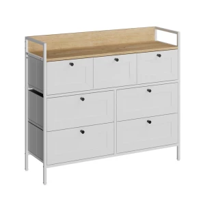 Kommode Belaro Hvid 98 x 85 cm med 7 skuffer Vicco