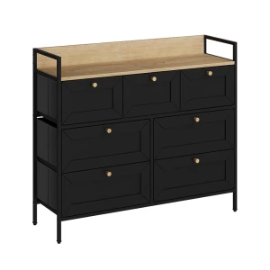 Kommode Belaro Sort 98 x 85 cm med 7 skuffer Vicco
