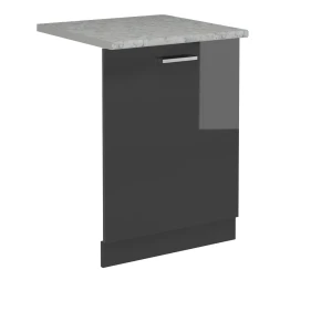 Pannello frontale della lavastoviglie R-Line Antracite lucido 60 cm, Piano di lavoro Marmo Vicco
