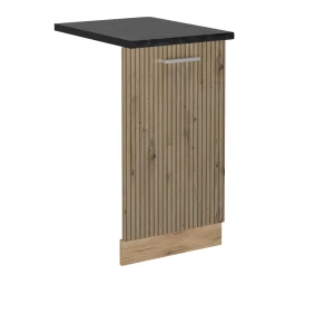 Pannello frontale della lavastoviglie R-Line Rovere artigianale 45 cm, Piano di lavoro Antracite Vicco
