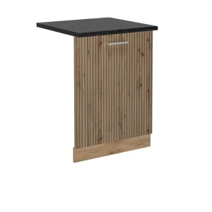 Pannello frontale della lavastoviglie R-Line Rovere artigianale 60 cm, Piano di lavoro Antracite Vicco