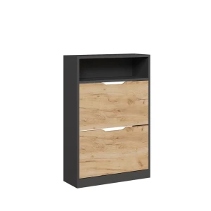 Skotøjsæske Luca Antracit/gylden eg 59 x 89.5 cm med 2 rum Vicco