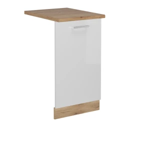 Façade R-Line Blanc Haute brillance 45cm , PT Chêne Vicco