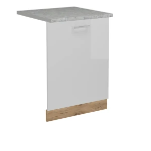 Frontblende R-Line Weiß Hochglanz 60 cm , AP Marmor Vicco