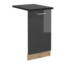 Pannello frontale della lavastoviglie R-Line Antracite lucido 45 cm, Piano di lavoro Antracite Vicco