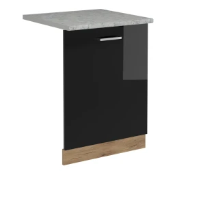 Vaatwasserfrontpaneel R-Line Zwart hoogglans 60 cm , WB Marmer Vicco