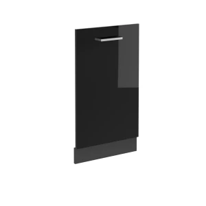 Façade de lave-vaisselle R-Line Noir Haute brillance 45cm sans PT Vicco