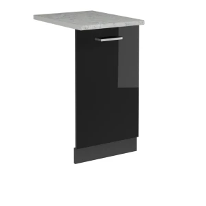Façade de lave-vaisselle R-Line Noir Haute brillance 45cm , PT Marbre Vicco