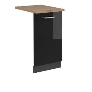 Façade de lave-vaisselle R-Line Noir Haute brillance 45cm , PT Chêne Vicco