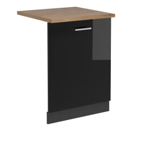 Façade de lave-vaisselle R-Line Noir Haute brillance 60cm , PT Chêne Vicco