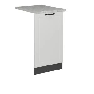 Pannello frontale della lavastoviglie R-Line Bianco rustico 45 cm, Piano di lavoro Marmo Vicco