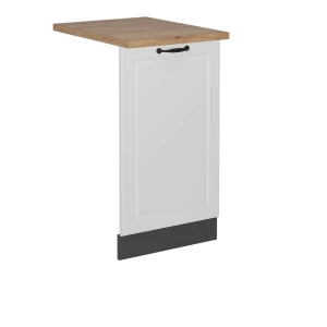 Pannello frontale della lavastoviglie R-Line Bianco rustico 45 cm, Piano di lavoro Rovere Vicco