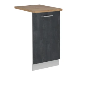 Geschirrspülblende R-Line Schwarz Beton 45 cm , AP Eiche Vicco